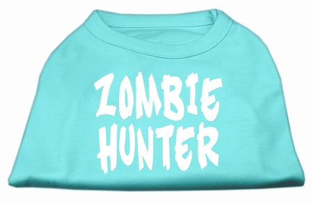 Zombie Hunter Screen Print Shirt Aqua XS